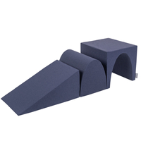 KiddyMoon aire de jeux en mousse pente L/colline/tunnel, bleu foncé, Multi-Taille