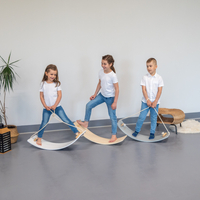 KiddyMoon Planche D'équilibre Corde pour Enfants Planche À Balancer BB-004, naturalny, planche
