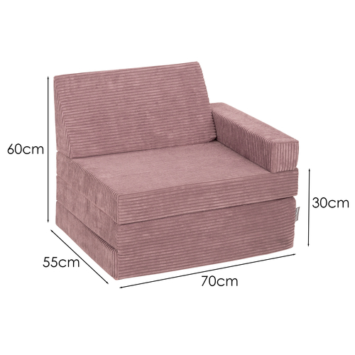 KiddyMoon Fauteuil Enfant Convertible en Mousse, Fauteuil pour Enfants Chaise pour Chambre d'Enfants Matelas Pliable Matelas Fauteuil Relax Fauteuil Douillet, , 70x55x30 cm