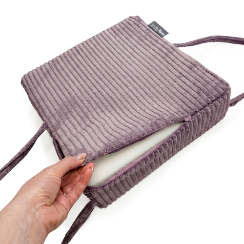 KiddyMoon Coussin Rehausseur De Chaise Enfant, Assise Rehaussée 10 Cm Avec Housse Lavable Et Liens d’Attache, violet, 33x33x10