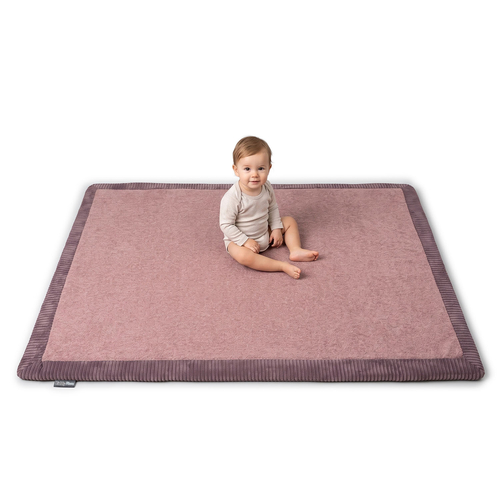 KiddyMoon Tapis de jeu doux pour enfant, antidérapant, rectangulaire, rose