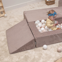 KiddyMoon Pente en Mousse pour Enfants Léger Confortable Modulable Parfait pour la chambre d'enfant Housse Amovible Idéal pour Jouer et Stimuler la Créativité, beige foncé, Pente