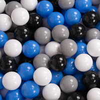 KiddyMoon Balles Colorées Plastique ∅7cm pour Piscine Enfant Bébé Fabriqué en EU, gris/blanc/bleu/noir, 700 Balles/7cm