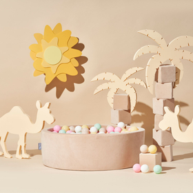 Déco murale KiddyMoon Relief 3D décoration en bois contreplaqué, soleil : jaune, UNI