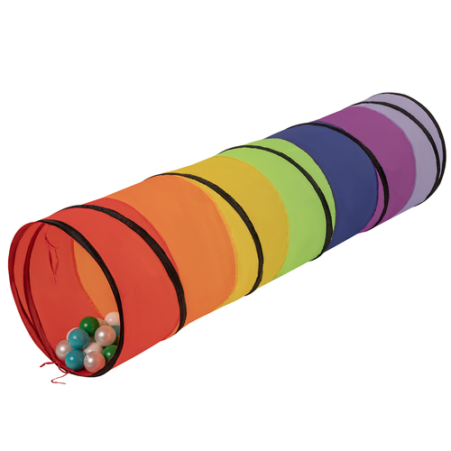 Tunnel Pliable Pour Enfants Tunnel de Jeu Avec Balles Jouet de Pliable Pop-up Pour Bébé Idéal Pour Jouer À L'Intérieur Et À L'Extérieur, multicolore: turquoise/blans/perle/vert/menthe, 200 Balles