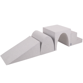 KiddyMoon aire de jeux en mousse pente L/colline/tunnel/marché, gris clair, Multi-Taille