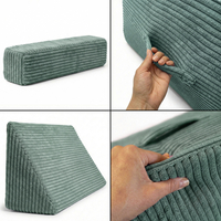 KiddyMoon Coussin Sauteur Enfant Mini Trampoline Interieur Rembourrage A Ressorts Housse Amovible En Tissu Cotele Deux Poignees Des 3 Ans, Vert, Mini Trampoline Avec Dossier Et Accoudoir
