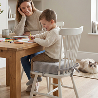KiddyMoon Coussin Rehausseur De Chaise Enfant, Assise Rehaussée 10 Cm Avec Housse Lavable Et Liens d’Attache, gris clair, 33x33x10