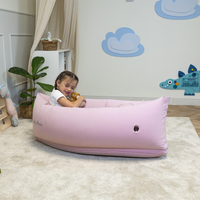 KiddyMoon Gonflable Fauteuil Sensoriel Enfant Avec Poignées Et Pompe, rose, M