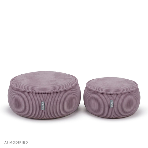 KiddyMoon Pouf enfant en mousse avec housse amovible, gris clair, L