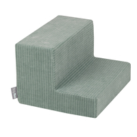 KiddyMoon Parcours Motricité En Mousse Avec Balles Enfants Favorise Créativité, Vert : turquoise foncé/beige pastel/cuivre, Piscine (100 Balles) + Marches