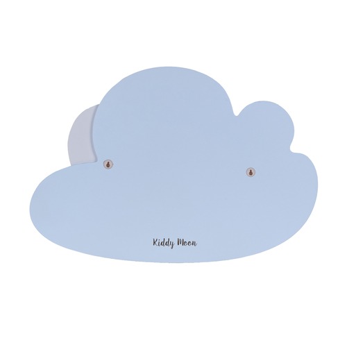Déco murale KiddyMoon Relief 3D décoration en bois contreplaqué, nuage : bleu/gris, UNI
