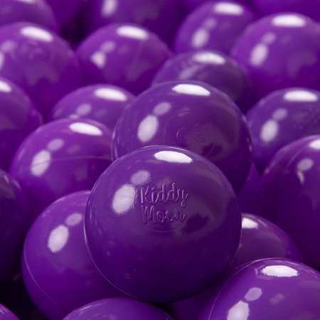 KiddyMoon Balles Colorées Plastique ∅7cm pour Piscine Enfant Bébé Fabriqué en EU, violet, 100 Balles/7cm