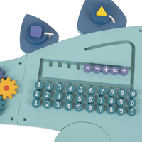 KiddyMoon Montessori Planche Activité Dinosaure Pour Enfants Bois Éducatif AB-001, bleu, UNI