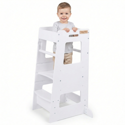 KiddyMoon Tour d'apprentissage d'observation pour tout-petits ST-003, de cuisine Montessori, Blanc