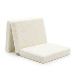KiddyMoon Matelas Enfant Au Housse Teddy Pliable en Mousse Matelas pour Tout-Petits, Chambre d'enfant, crème, Matelas
