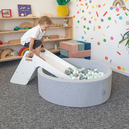 KiddyMoon Toboggan En Bois pour Enfants 2 en 1 Chaise Bébé, blanc, Grand
