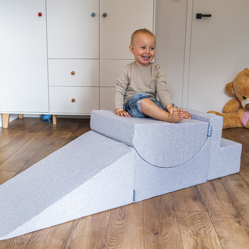 KiddyMoon Element Aire De Jeux en Mousse pour Enfants, gris clair, Multi-Taille