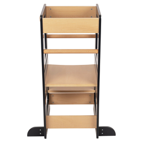 KiddyMoon Tour d’Apprentissage/d’Observation Montessori ST-003 Kitchen Helper, noir-naturel