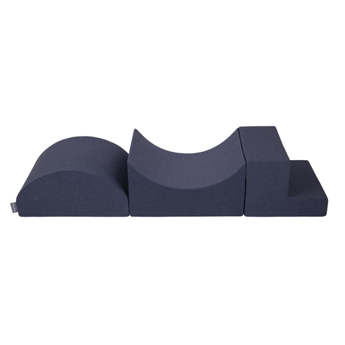 KiddyMoon Aire De Jeux en Mousse avec Carré Piscine À Balles pour Enfants, bleu foncé:blanc/gris/menthe, Piscine (300 Balles) + Version 6