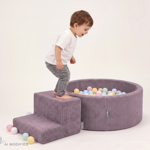 KiddyMoon ANAFI parcours en mousse à deux marches pour enfant, violet, Multi-Taille