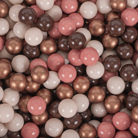 KiddyMoon Aire De Jeux en Mousse avec Rond Piscine à Balles pour Enfants, bruyère: brun/cuivre/beige pastel/saumon, Piscine (300 Balles) + Version 2