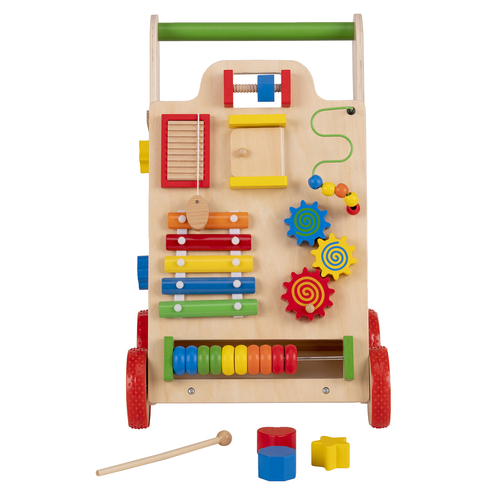 KiddyMoon Trotteur avec un Tableau D'activité, Chariot de Marche pour Bébé, Multicolore, Standard