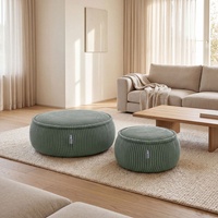 KiddyMoon Pouf enfant en mousse avec housse amovible, vert, M