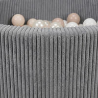 KiddyMoon Piscine Bébé, Piscine À Balles Pour Bébé Et Enfant, Piscine Enfant En Mousse Douce, Housse Côtelée Lavable, Gris foncé: Beige pastel/Blanc/Perle, 90x30cm/200 Balles