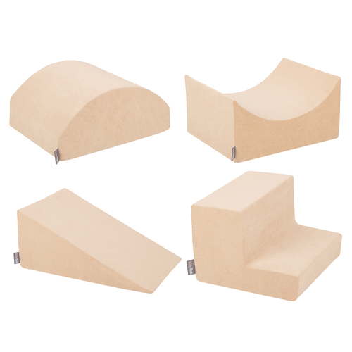 KiddyMoon Aire De Jeux En Mousse Modulable Pour Enfants Avec Housses Amovibles Résistantes Et Matériaux Doux Favorisant Imagination Et Créativité, beige sableux, Multi-Taille