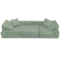 KiddyMoon Canapés Pliant pour Enfants Canapé-Lit Convertible Bébés-Canapé Lit Coucher Salle de Jeux Pliable Matelas au Sol Mini-Canapé Chaise-Lit, vert, Canapés avec 2 Oreillers