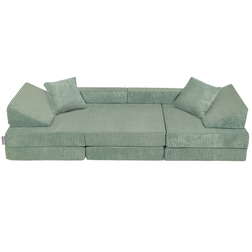 KiddyMoon Canapé Pliant pour Enfants, Canapé Convertible pour Chambre et Salle de Jeux, Matelas au Sol, Mini-Canapé, vert, Canapés avec 2 Oreillers