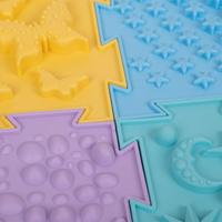 KiddyMoon Tapis Puzzle Sensoriel pour Enfants Tapis Thérapeutique, multicolore, 9 Pieces