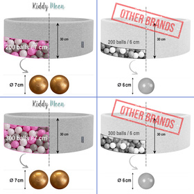 KiddyMoon Balles Colorées Plastique ∅7cm pour Piscine Enfant Bébé Fabriqué en EU, rose poudré/transparent, 200 Balles/7cm