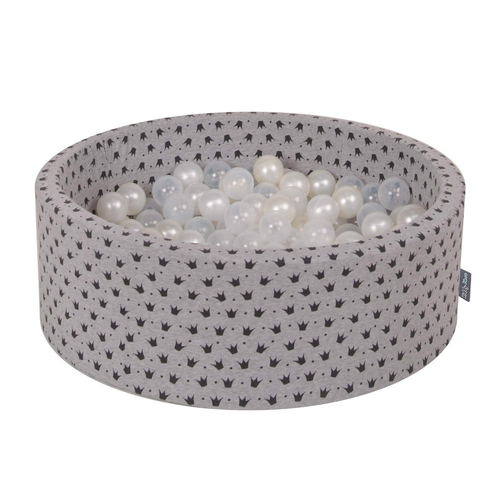 KiddyMoon Balles Colorées Plastique ∅7cm pour Piscine Enfant Bébé Fabriqué en EU, perle/transparent