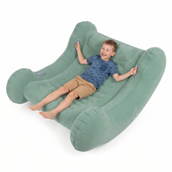 KiddyMoon Fauteuil Sensoriel Gonflable À Bascule Enfant Avec Poignées Et Pompe, sauge, L