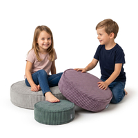 KiddyMoon Ensemble 3 Modules en Mousse pour Enfants pour Chambre D'enfant, zielony-fioletowy-jasnoszary