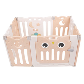 Selonis Parc Bébé Pliable avec Balles Colorées Pour Enfants, blanc-rose:blanc/gris/transparent, 6+2 Panneau/200 Balles
