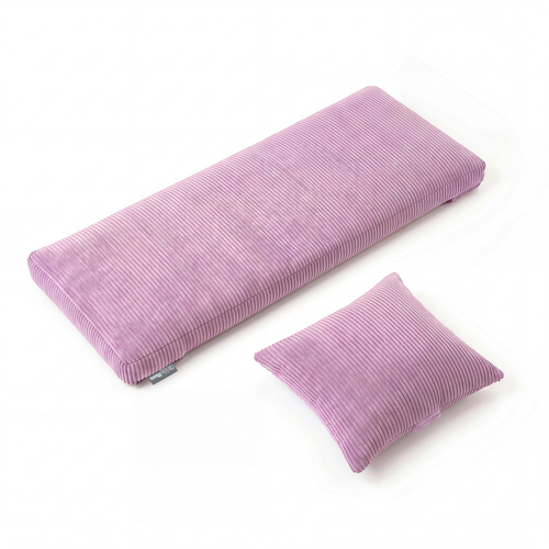 KiddyMoon Matelas avec Oreiller Set pour Planche D'équilibre Housse Amovible en Tissu Côtelé, violet clair,