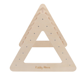 KiddyMoon Échelle Gymnastique Triangle D'escalade Triangle Pikler pour Enfants, naturel, 90,7x80x90 cm