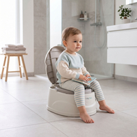 KiddyMoon Pot de Toilette pour Enfants Antidérapante Couvercle Verrouillable, beige, UNI