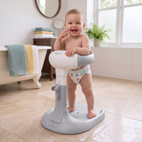 KiddyMoon Support de Bain pour Bébé Hauteur Réglables Antidérapante, gris, UNI
