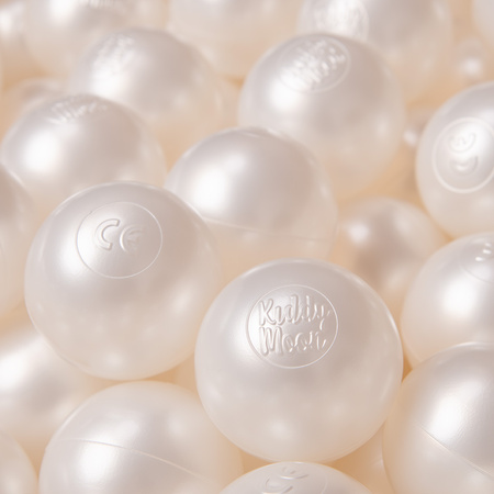 KiddyMoon Balles pour Piscine Colorées ∅6cm Plastique Enfant Bébé Fabriqué en EU, Perle, 100 Balles/6cm