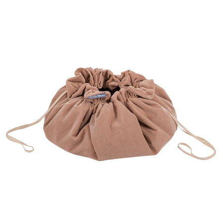 KiddyMoon tapis d'éveil sac à jouets 2en1 pour enfants, rose de sables:beige pastel/jaune pastel/blanc/menthe/rose poudré, XL/50 balles
