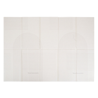 KiddyMoon Tapis de Jeu pour Enfant Bébé Tapis Mousse Tapis de Sol Tapis d'éveilBebe Reversible Stimulation De L'Imagination Pliable Pour L'Intérieur Et L'Extérieur, beige-rayures, 150x200x1cm