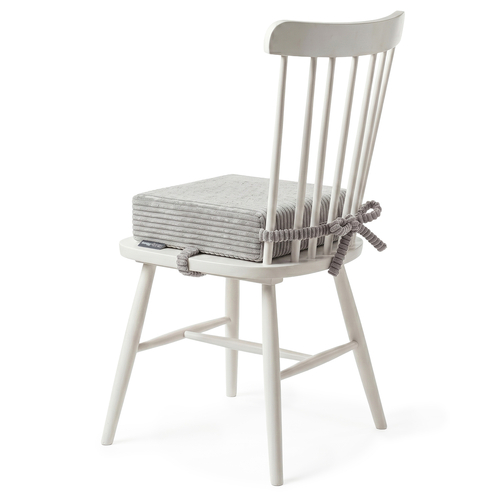 KiddyMoon Coussin Rehausseur De Chaise Enfant, Assise Rehaussée 10 Cm Avec Housse Lavable Et Liens d’Attache, gris clair, 33x33x10