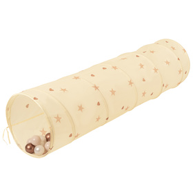 Tunnel Pliable pour Enfants Tunnel De Jeu avec Balles Jouet De Pliable Pop-Up pour Bébé Idéal pour Jouer À L'intérieur Et À L'extérieur, beige clair: beige pastel/cuivre/perle, 400 Balles