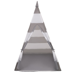 Tipi Tente de Jeu avec Balles Maison de Jeu pour Enfants, grises et blanches rayures:gris/blanc/transp/bblue, 100 Balles