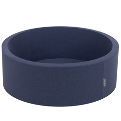KiddyMoon Piscine à Balles ∅ 7Cm pour Bébé Rond Fabriqué En UE, bleu foncé, 90x30/SANSballes