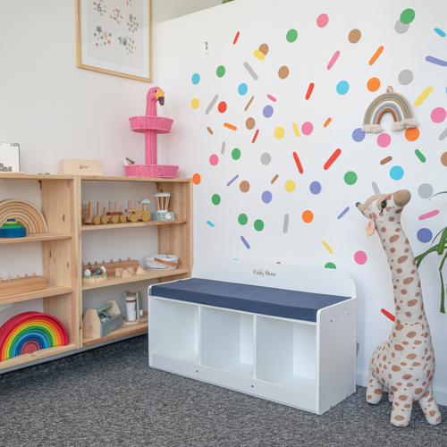 banquette avec étagères pour les enfants KiddyMoon, gris/gris clair, UNI